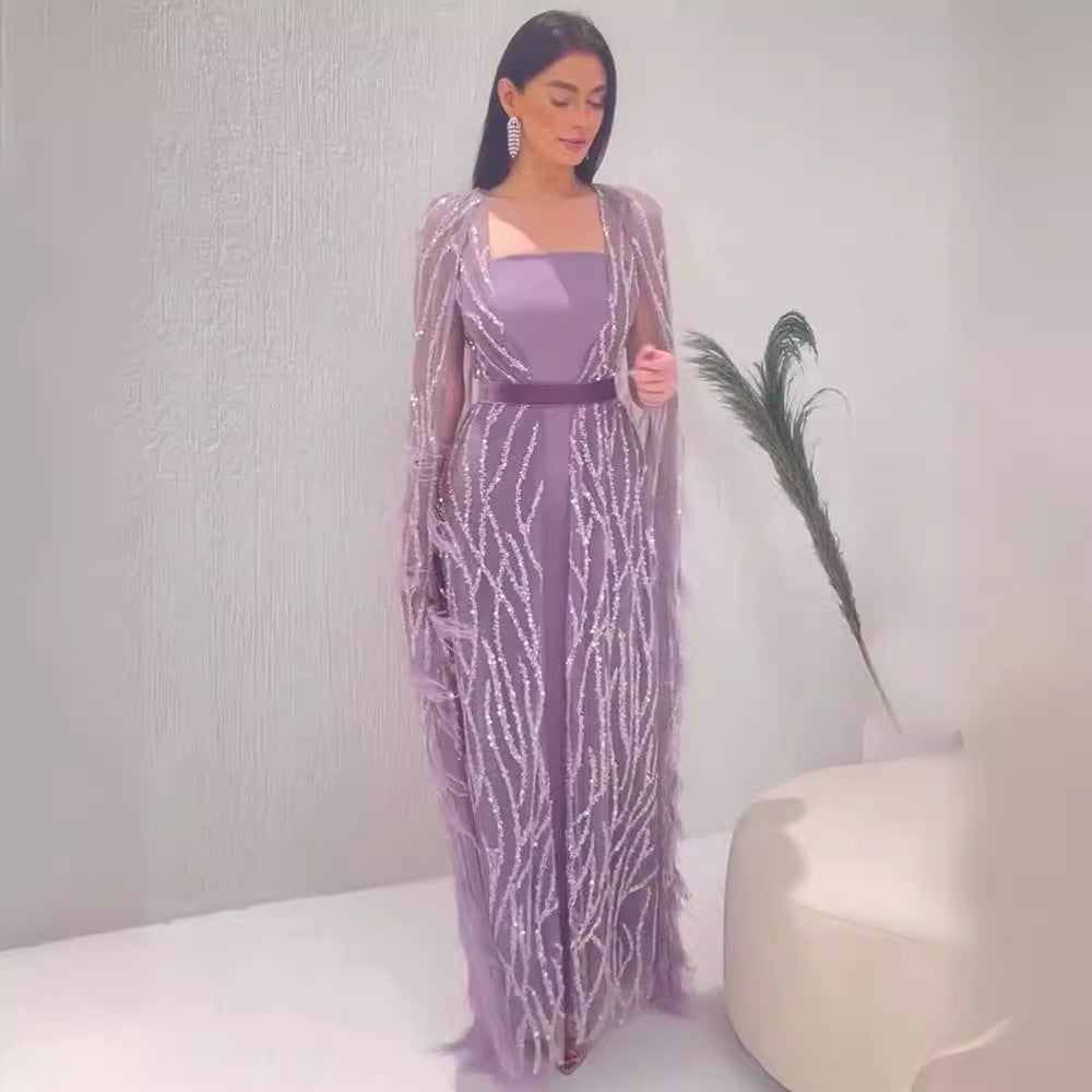 Elegant Sexy Long Dress Evening Gown for Women, Formal Hostess Performance Banquet Dress, Chic and Glamorous Style
