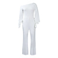 European and American Women's Off-the-Shoulder Casual High-Waist African Plus Size Wide-Leg Jumpsuit