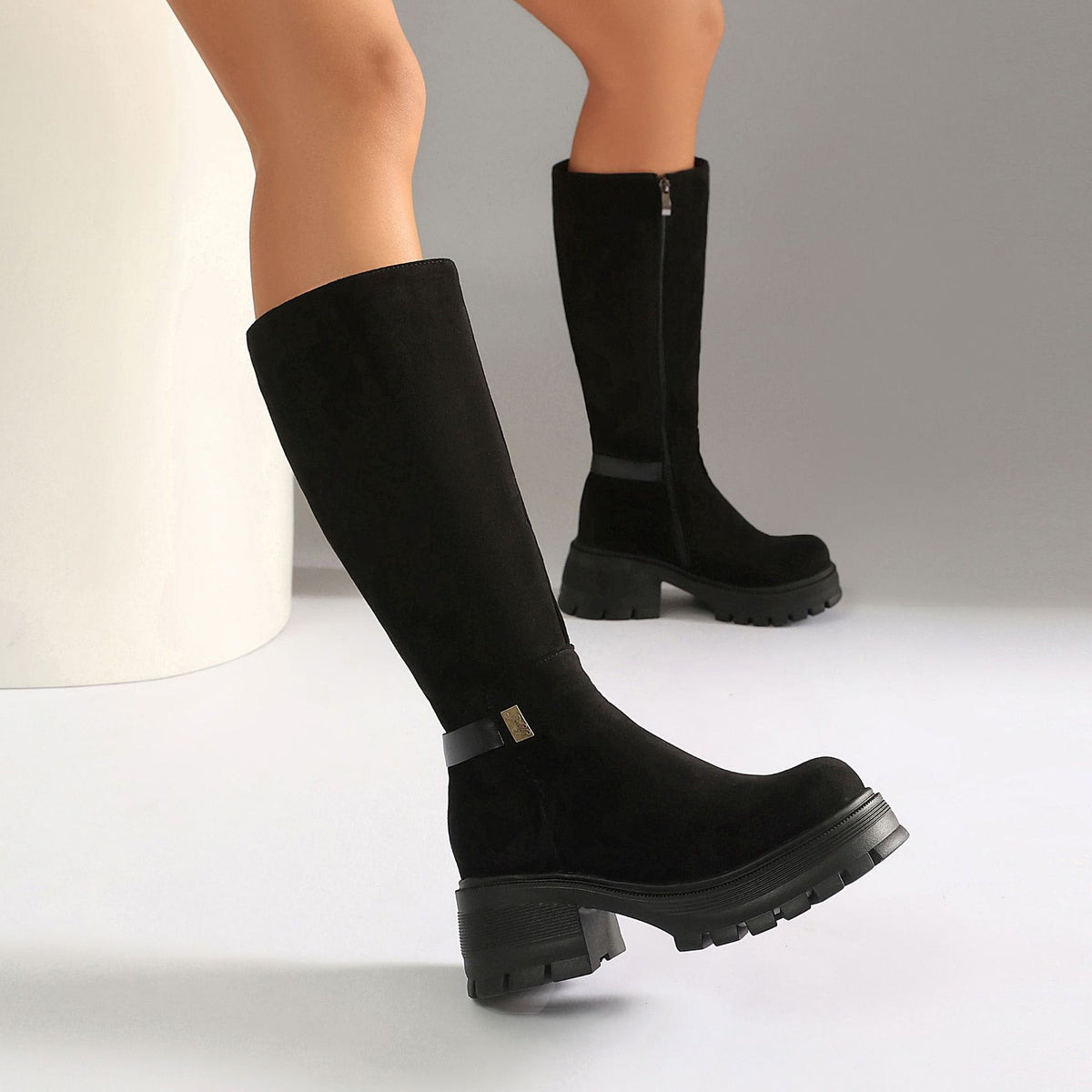 Chunky Heel Over-the-Knee Boots