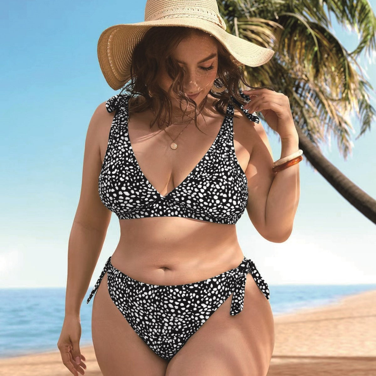 Plus Size Swimwear Polka Dot Design Sexy and Comfortable