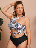 Separate Swimwear Set, Sexy Printed Bikini, Plus Size