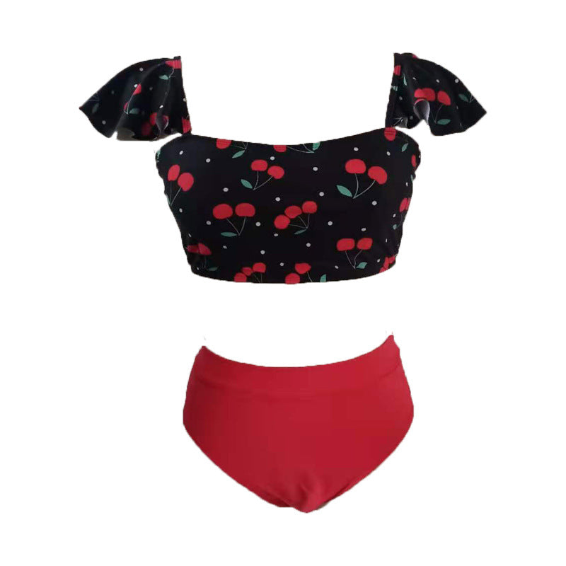 Floral Swimwear Plus Size Color-block Design Sexy  Swimwear