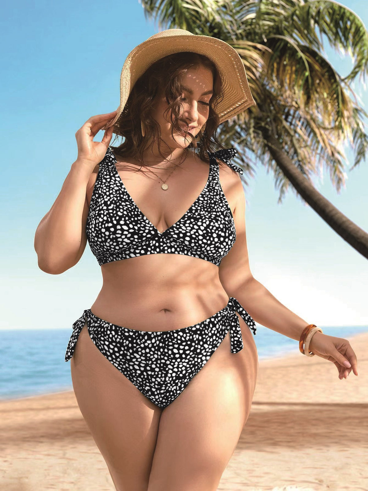 Plus Size Swimwear Polka Dot Design Sexy and Comfortable