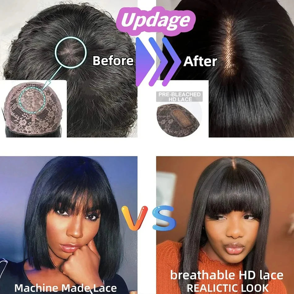 3x1 HD Lace Bone Straight Bob Wig