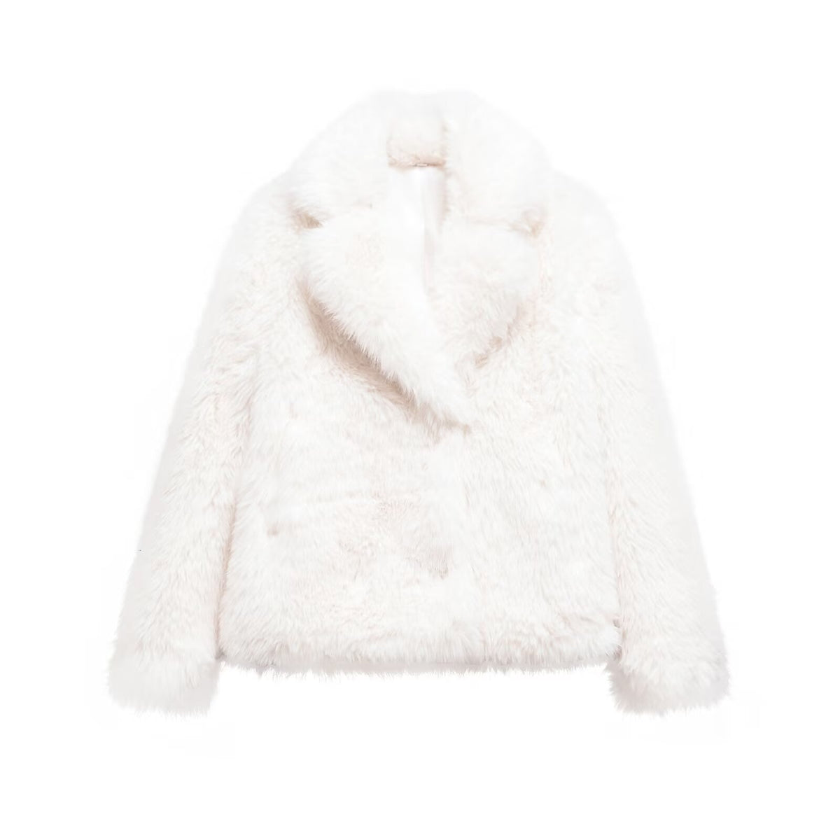 Artificial fur lapel jacket