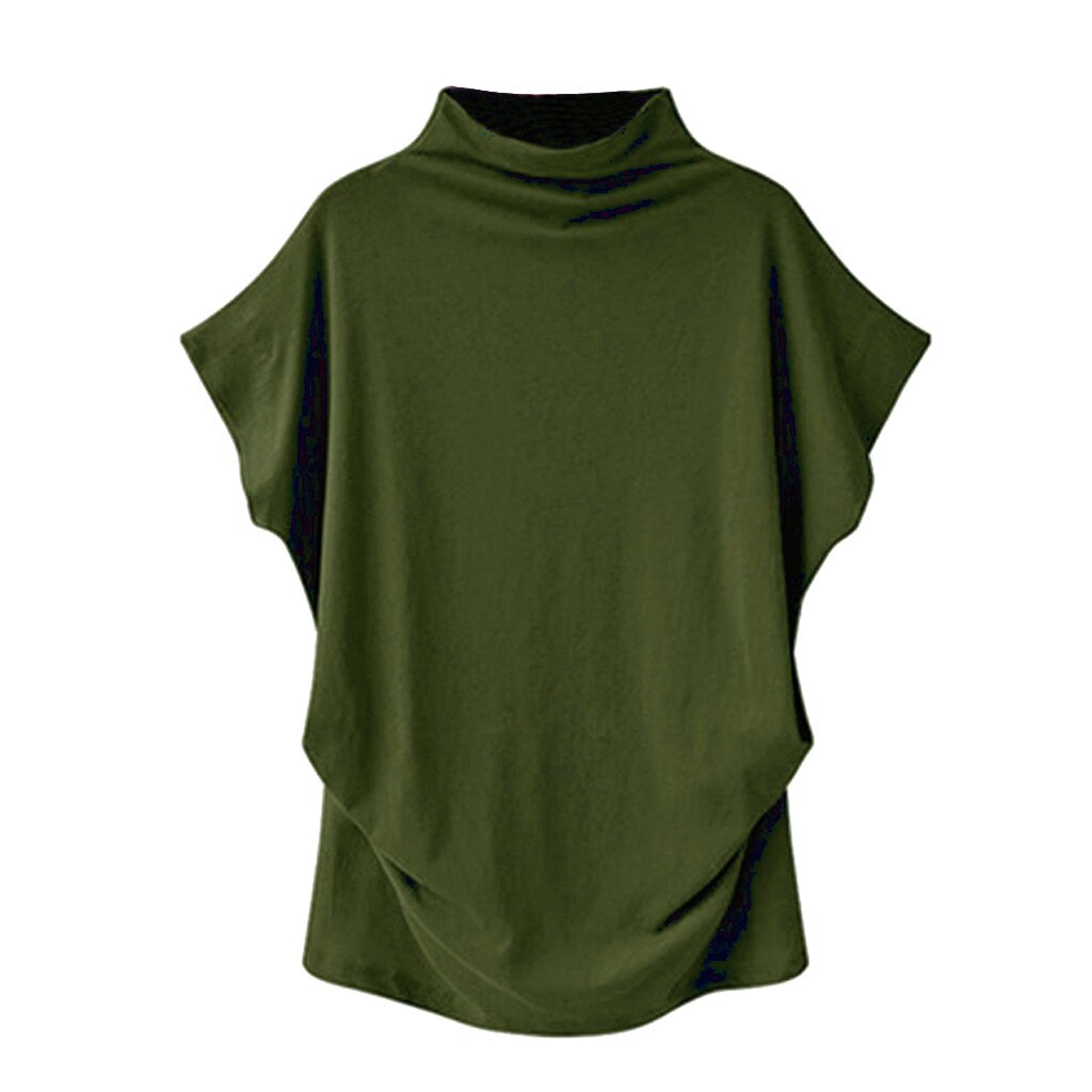 In store Summer Turtleneck T Shirt Women Short Sleeve Solid Tshirt Fashion T-Shirt Plus Size Loose Ladies Tops футболка женск