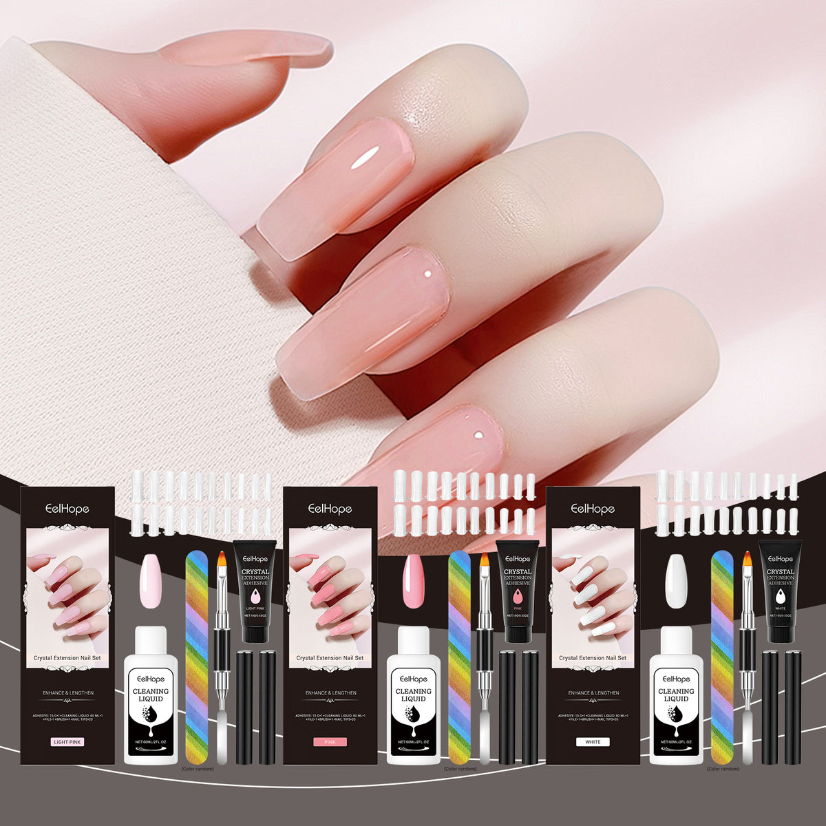 Crystal Extension Nail Set Nail Glue Simple Style Natural Three-Dimensional Modeling Nail Tool Set