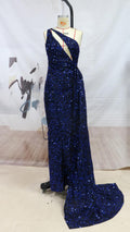 Chic Glitter Beaded Evening Dress Sexy High-Waisted Split Bodycon Long Dress