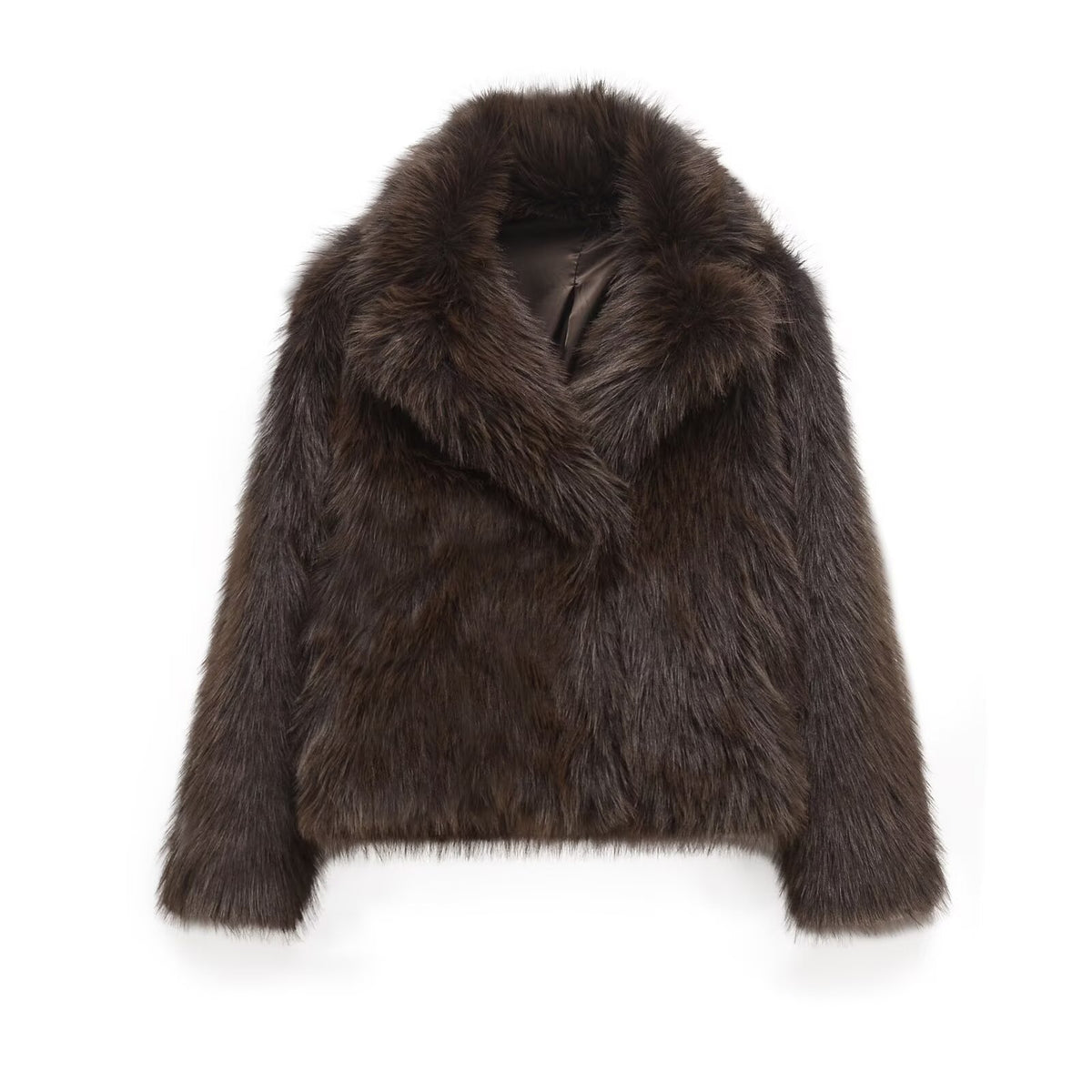 Artificial fur lapel jacket