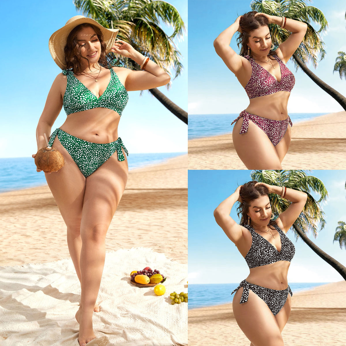 Plus Size Swimwear Polka Dot Design Sexy and Comfortable
