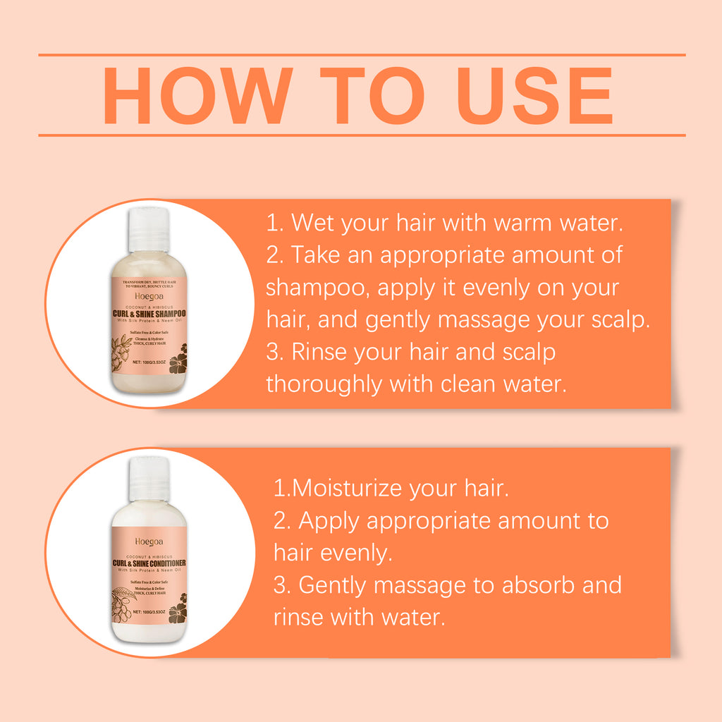 Coconut Moisturizing Shampoo Set Clean And Moisturizing Hair Care Curls Elastic Shape Volumizing Shampoo