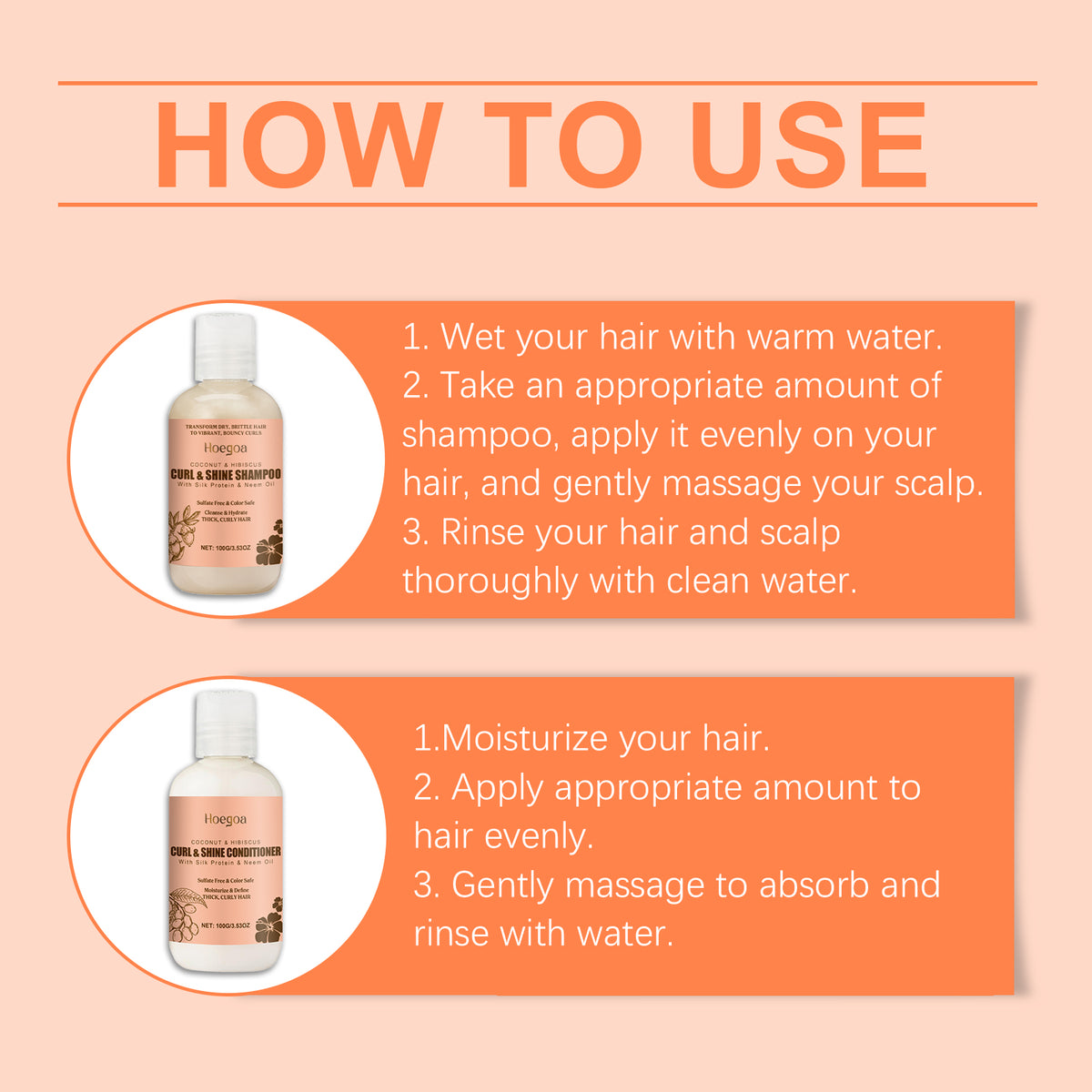 Coconut Moisturizing Shampoo Set Clean And Moisturizing Hair Care Curls Elastic Shape Volumizing Shampoo