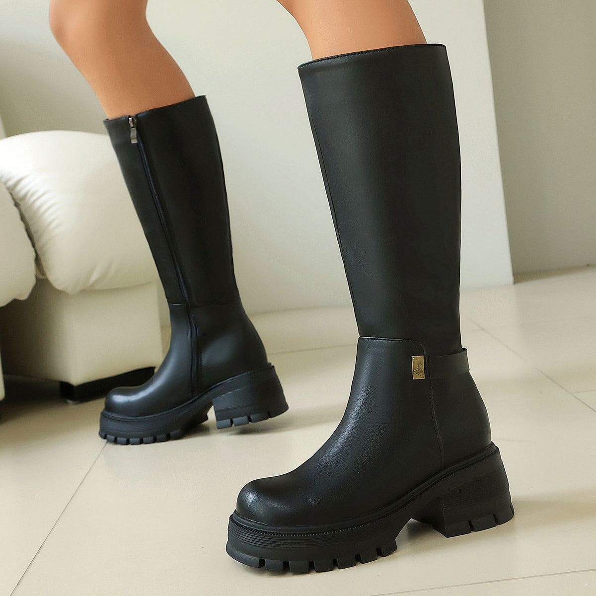 Chunky Heel Over-the-Knee Boots