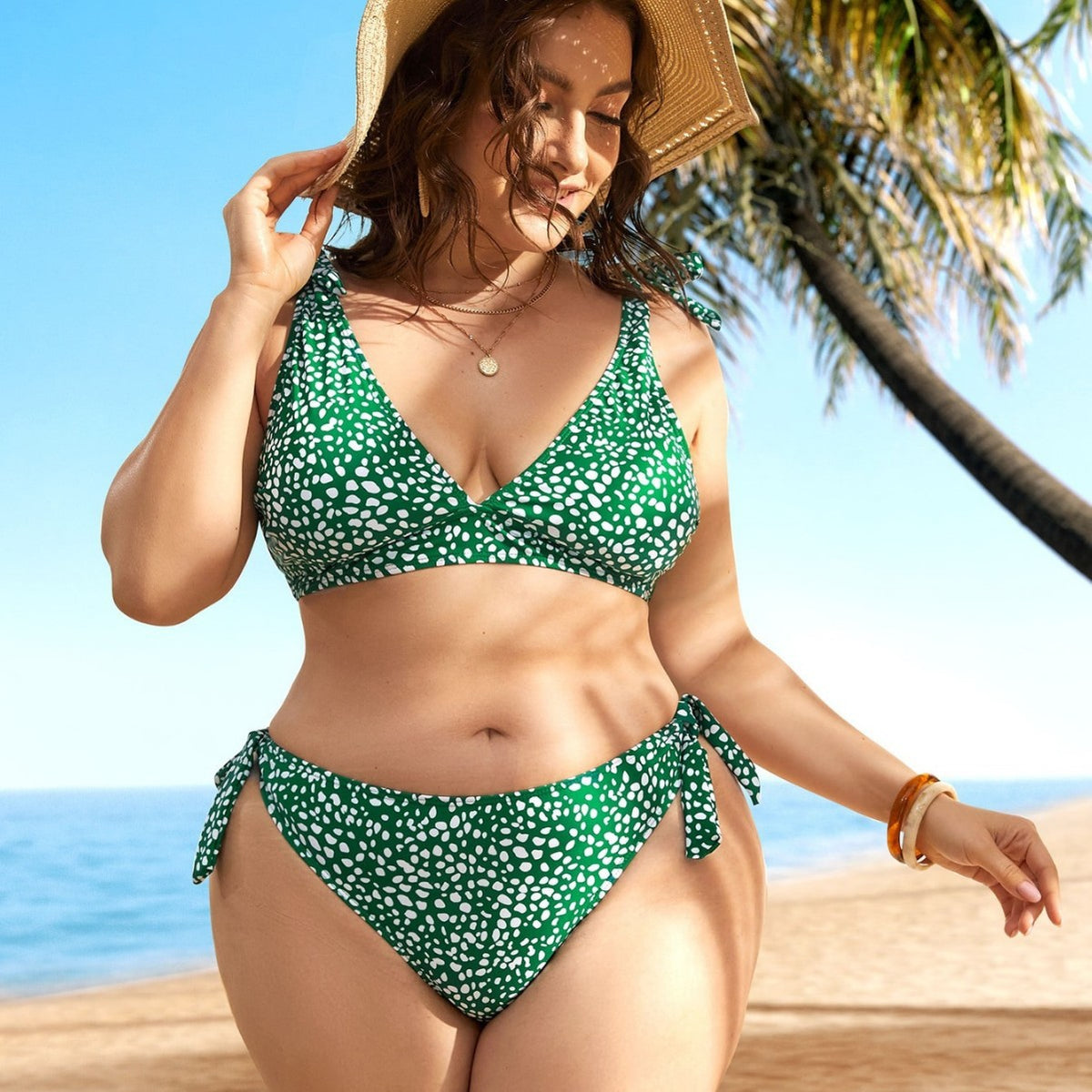 Plus Size Swimwear Polka Dot Design Sexy and Comfortable