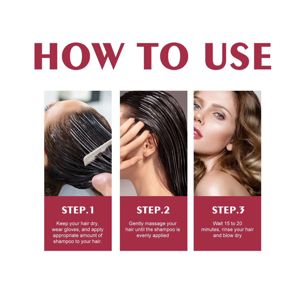 Black Hair Shampoo Series, Gentle, Non-Irritating And Moisturizing Scalp Easily Changing Color Hair Shampoo