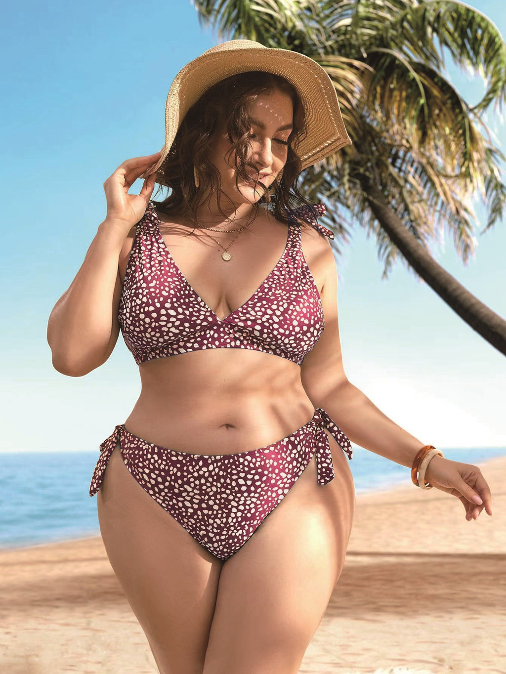 Plus Size Swimwear Polka Dot Design Sexy and Comfortable
