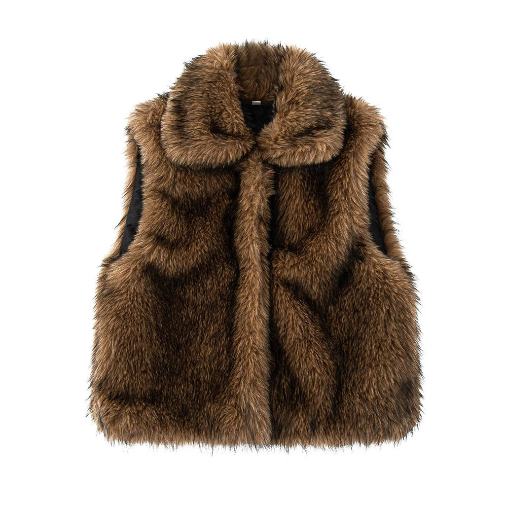 Artificial fur vest