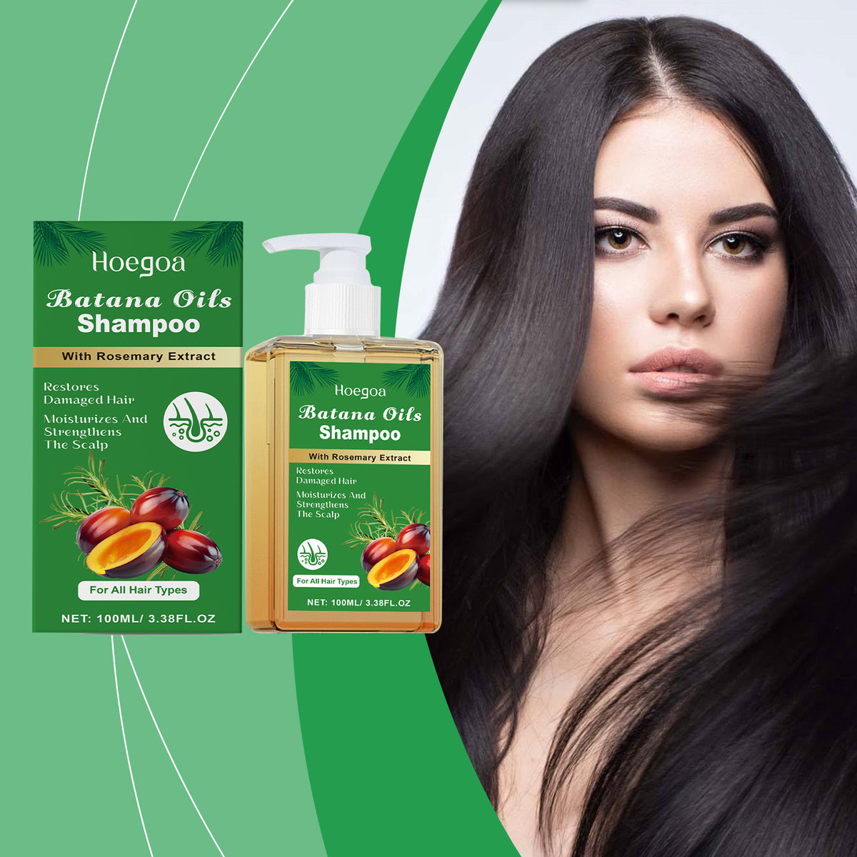 Hoegoa Batana Hair Care Shampoo Cleans Scalp Gently Nourishes And Softens Hair With Rosemary Shampoo