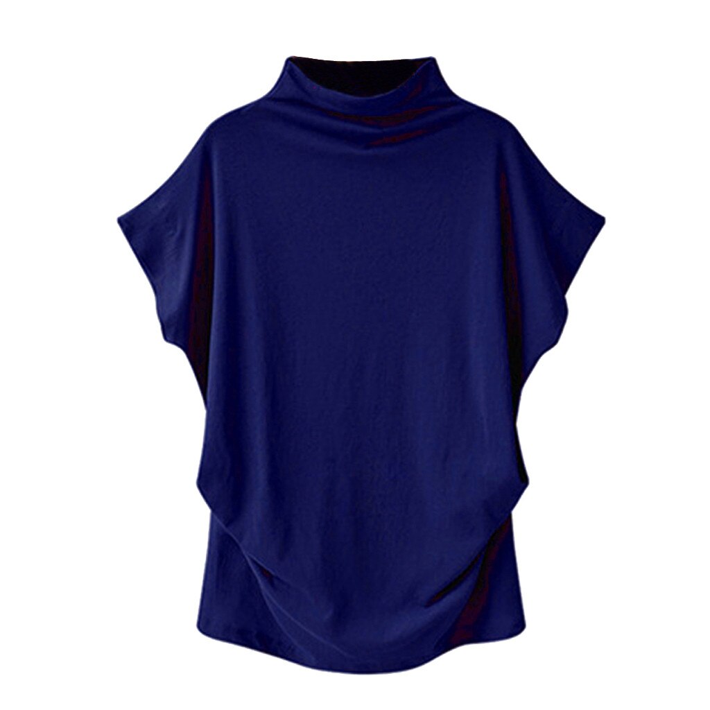 In store Summer Turtleneck T Shirt Women Short Sleeve Solid Tshirt Fashion T-Shirt Plus Size Loose Ladies Tops футболка женск