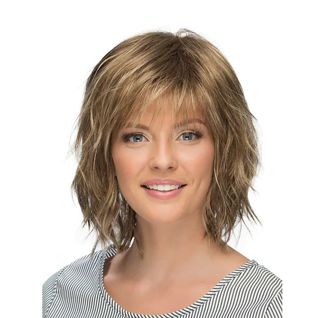 Gradient White Gold Curly Wig