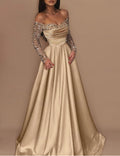 Elegant Long Sleeve Sequin Evening Gown for Women, Formal Party Dress, Chic Hostess Outfit, Glamorous Lady Style