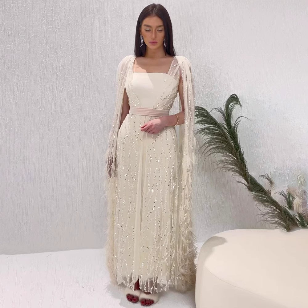 Elegant Sexy Long Dress Evening Gown for Women, Formal Hostess Performance Banquet Dress, Chic and Glamorous Style