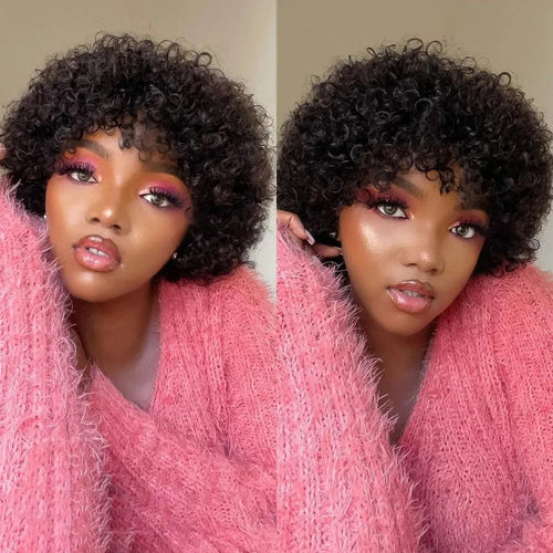 Bouncy Afro Kinky Curly Human Hair Wig