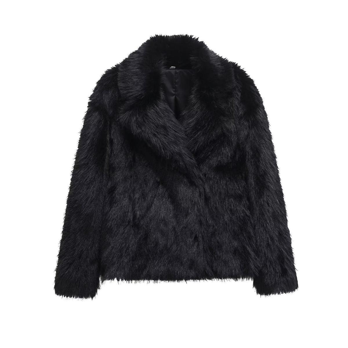Artificial fur lapel jacket