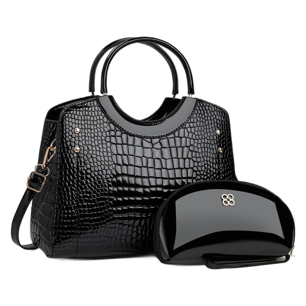Snake Print Platinum Handbag