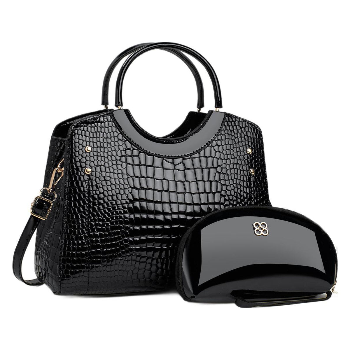 Snake Print Platinum Handbag