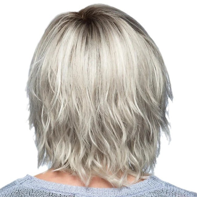 Gradient White Gold Curly Wig