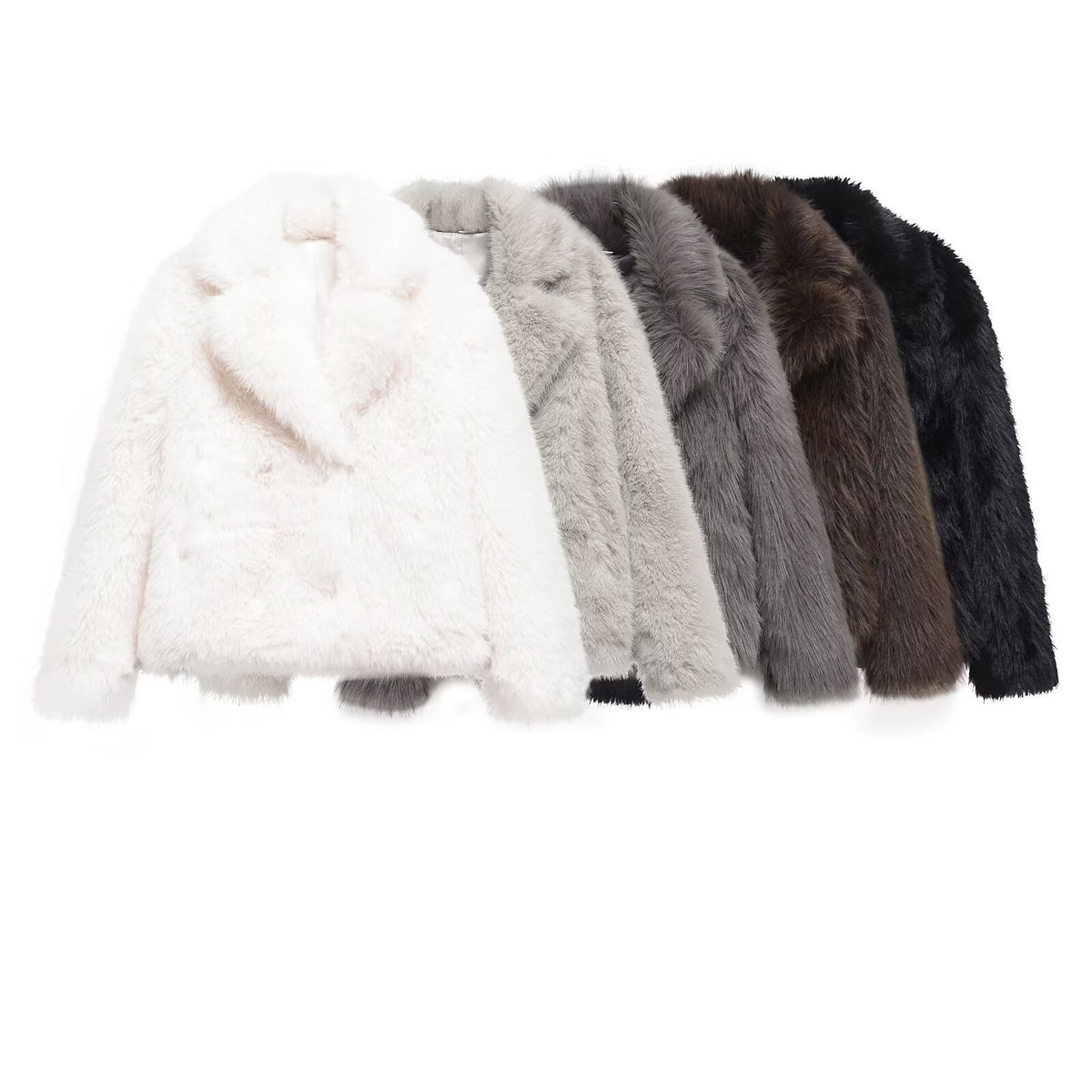 Artificial fur lapel jacket