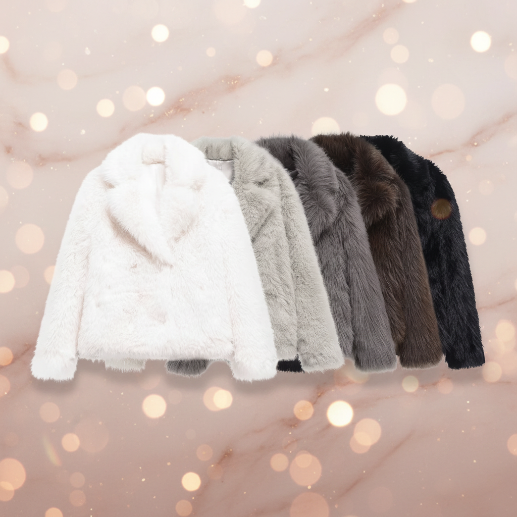 Artificial fur lapel jacket