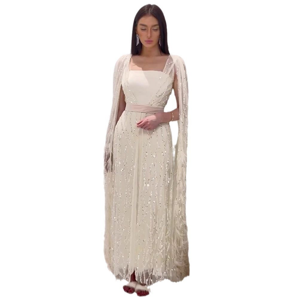 Elegant Sexy Long Dress Evening Gown for Women, Formal Hostess Performance Banquet Dress, Chic and Glamorous Style