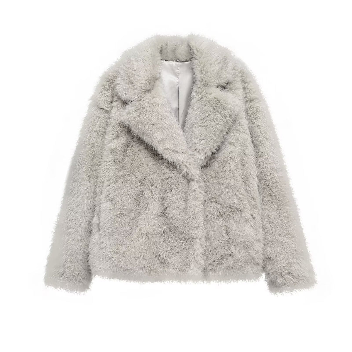 Artificial fur lapel jacket
