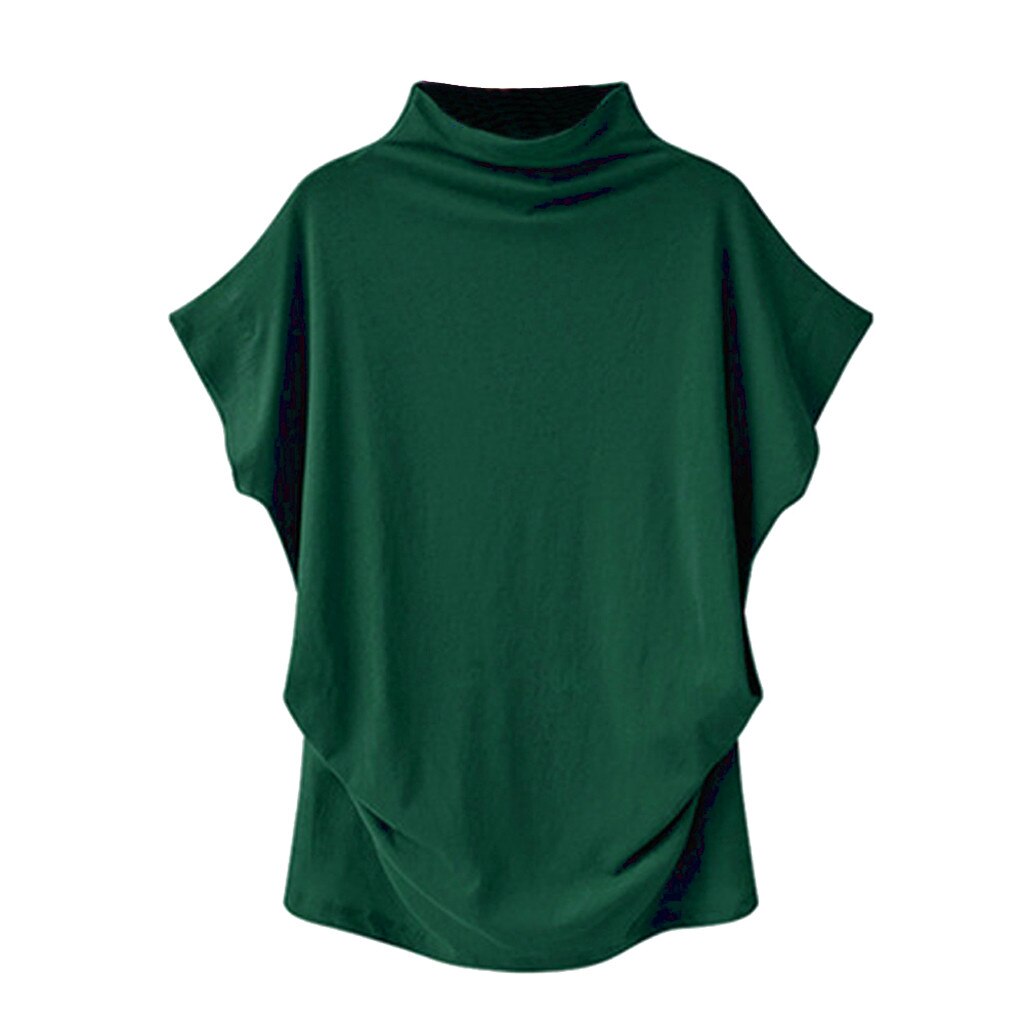 In store Summer Turtleneck T Shirt Women Short Sleeve Solid Tshirt Fashion T-Shirt Plus Size Loose Ladies Tops футболка женск