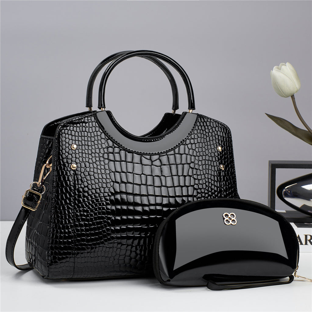 Snake Print Platinum Handbag
