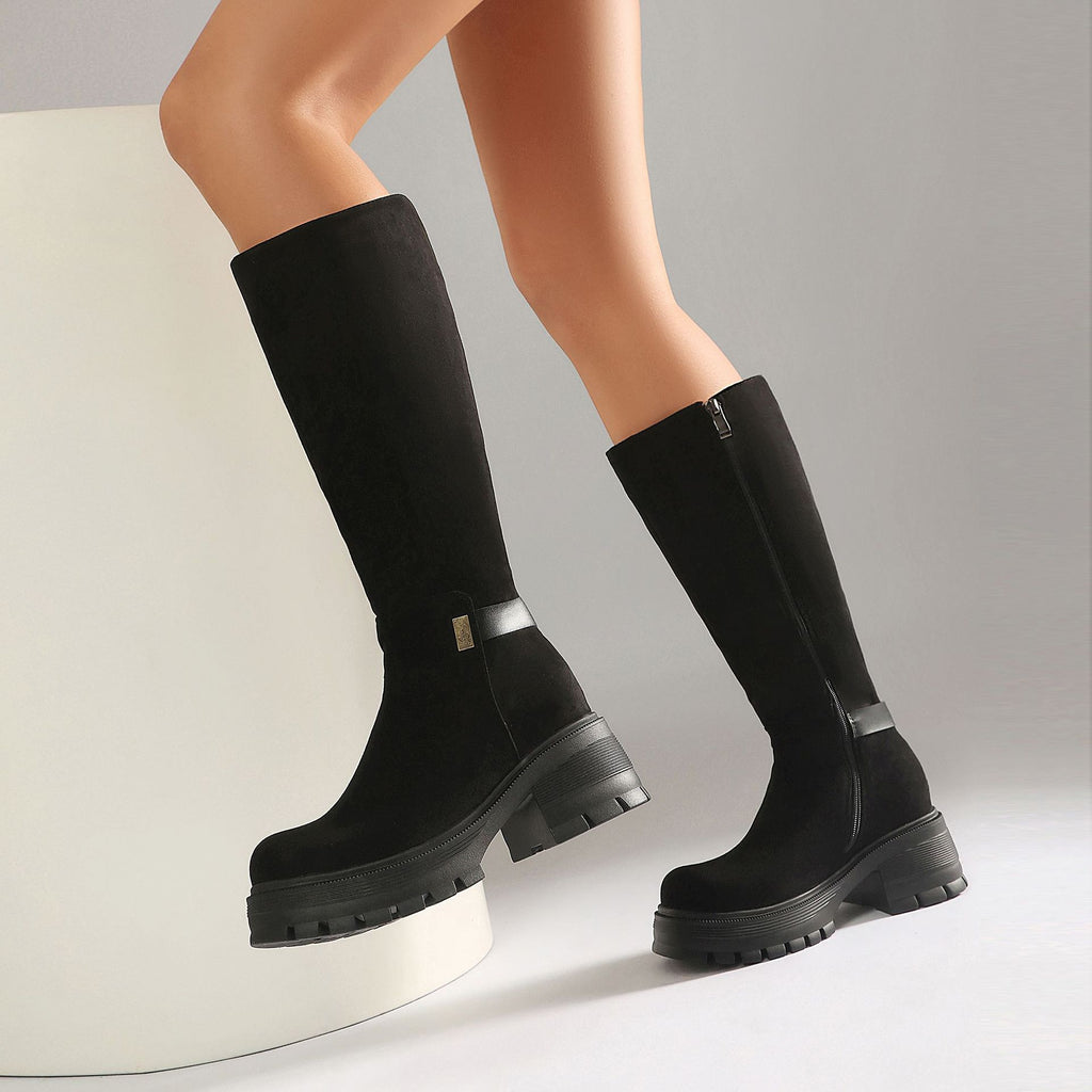 Chunky Heel Over-the-Knee Boots
