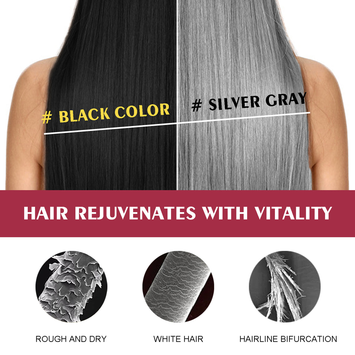 Black Hair Shampoo Series, Gentle, Non-Irritating And Moisturizing Scalp Easily Changing Color Hair Shampoo