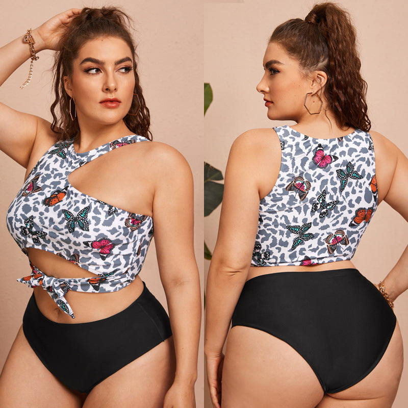 Separate Swimwear Set, Sexy Printed Bikini, Plus Size