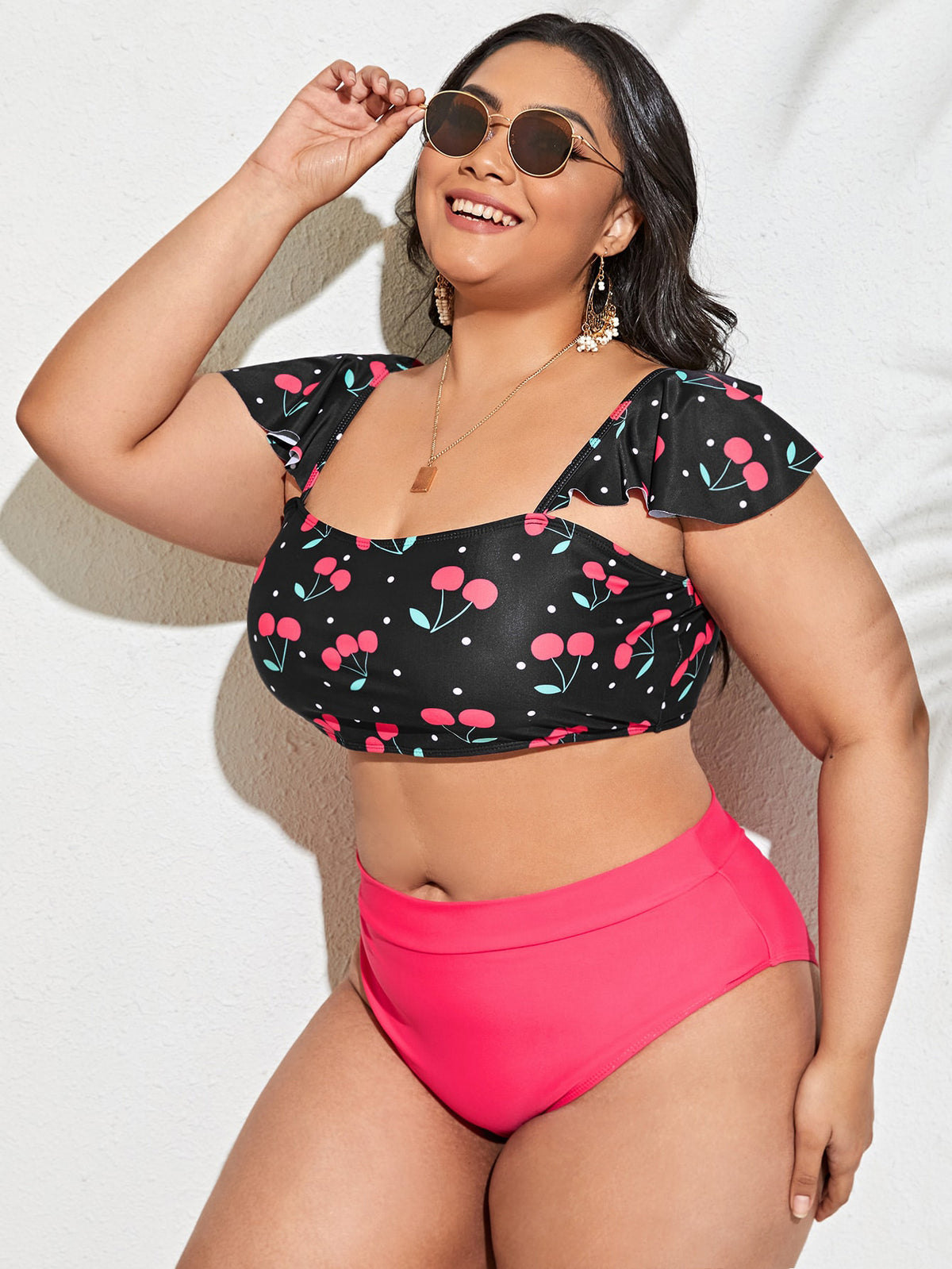 Floral Swimwear Plus Size Color-block Design Sexy  Swimwear