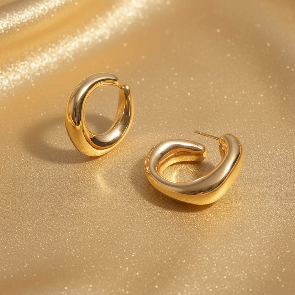 Gold plated earing set